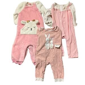 SHEIN Clothes Bundle Toddler Girl Size 18M-24M Pink White Onesies Bunnies Fleece